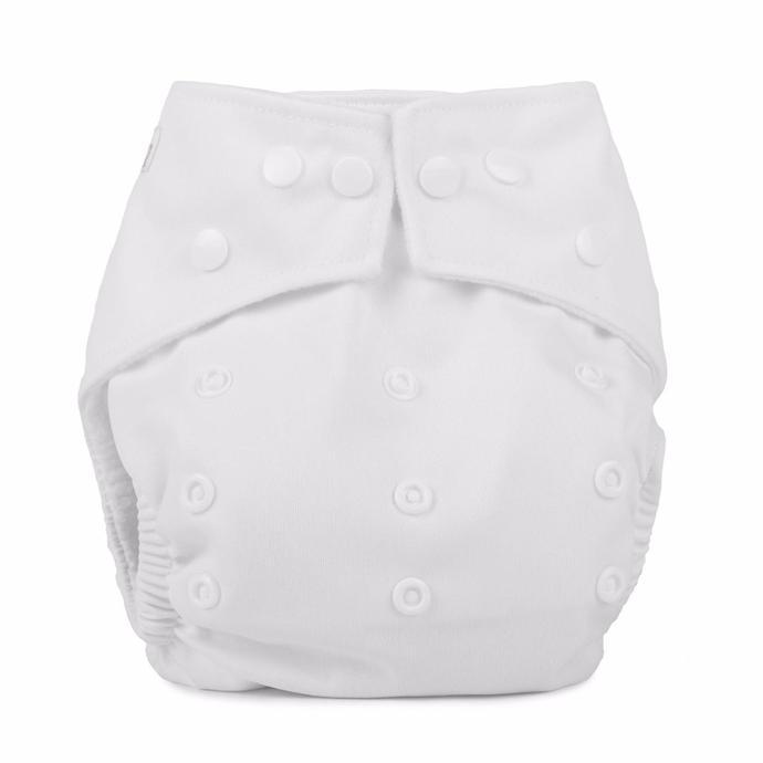 White cloth nappy with poppers