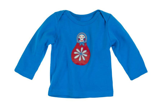 Matryoshka Doll Organic T-Shirt in blue
